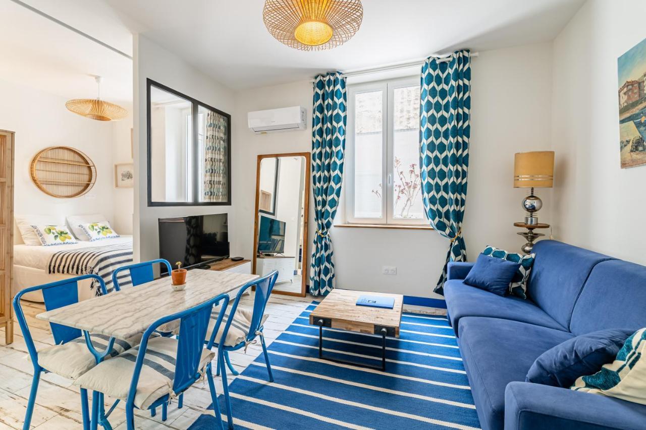 Studio Bleu 29M2, 120M Vieux-Port , Clim ,Wifi, Acces Autonome Avec Code Marseille Luaran gambar
