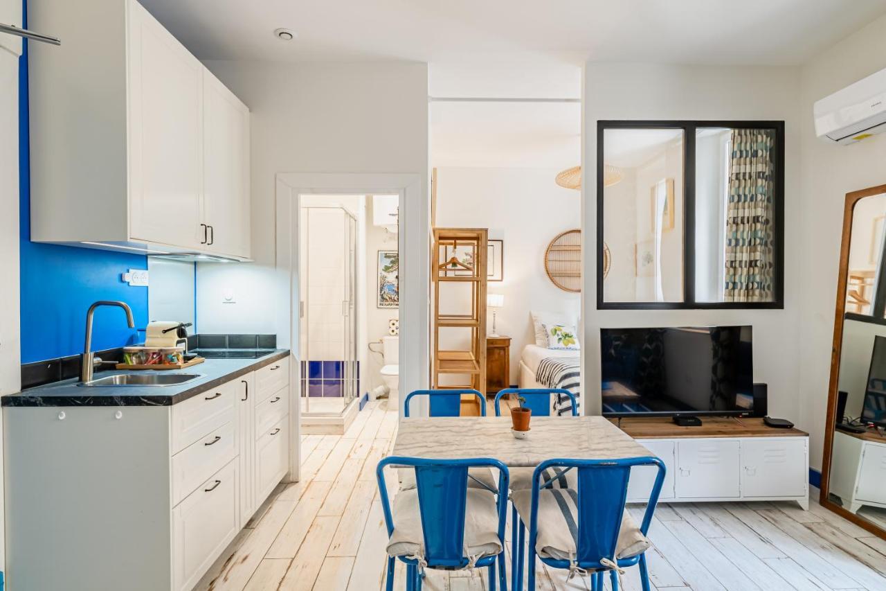 Studio Bleu 29M2, 120M Vieux-Port , Clim ,Wifi, Acces Autonome Avec Code Marseille Luaran gambar